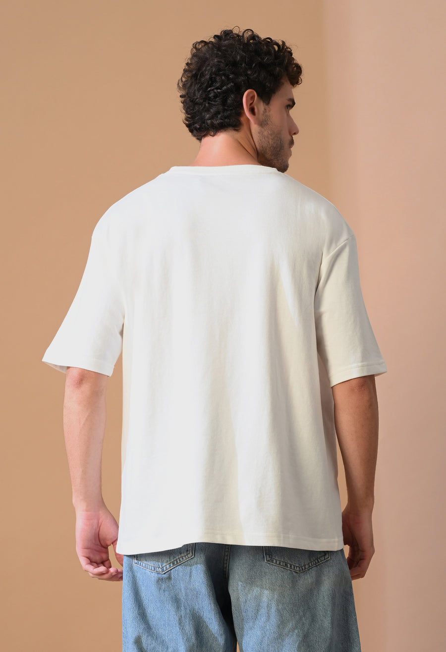 OUTSYN Vanilla Void Oversized T-Shirt back view