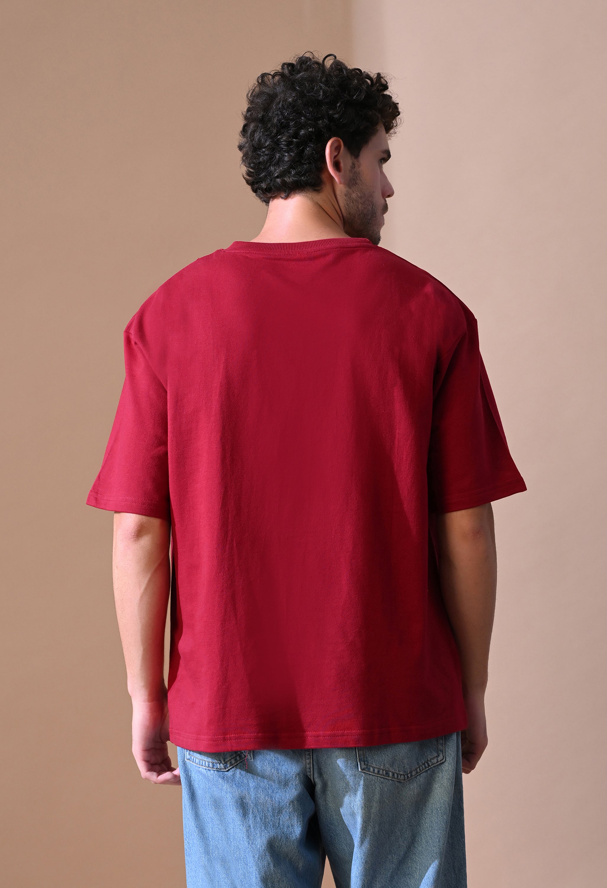 Vivid Red Core Oversized Tee