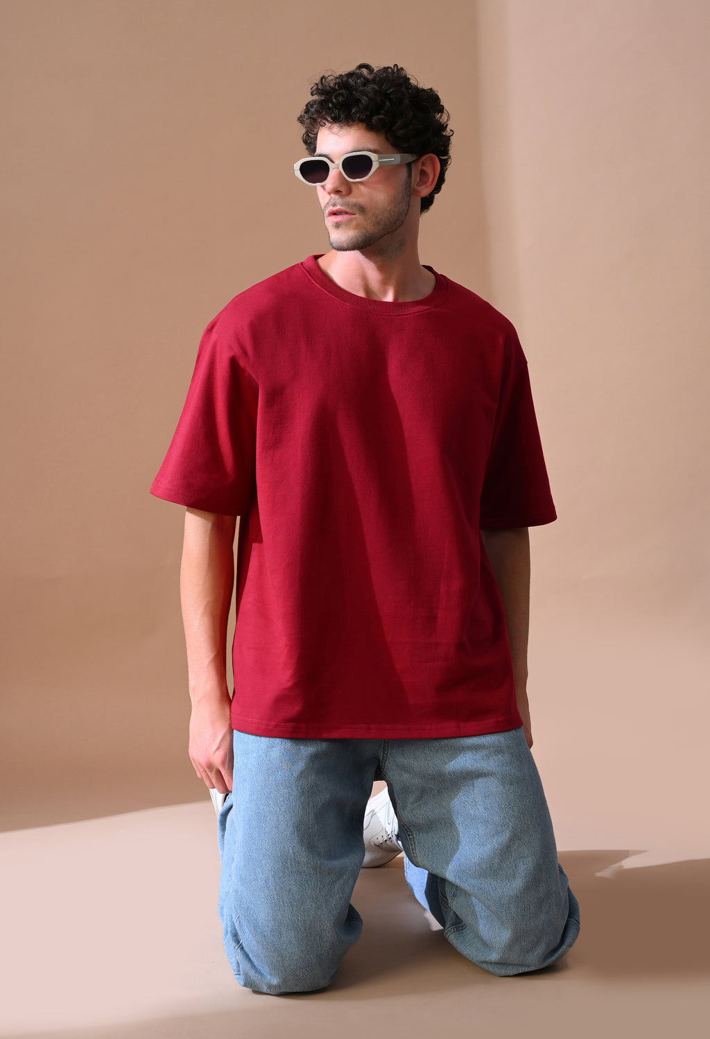 Vivid Red Core Oversized Tee