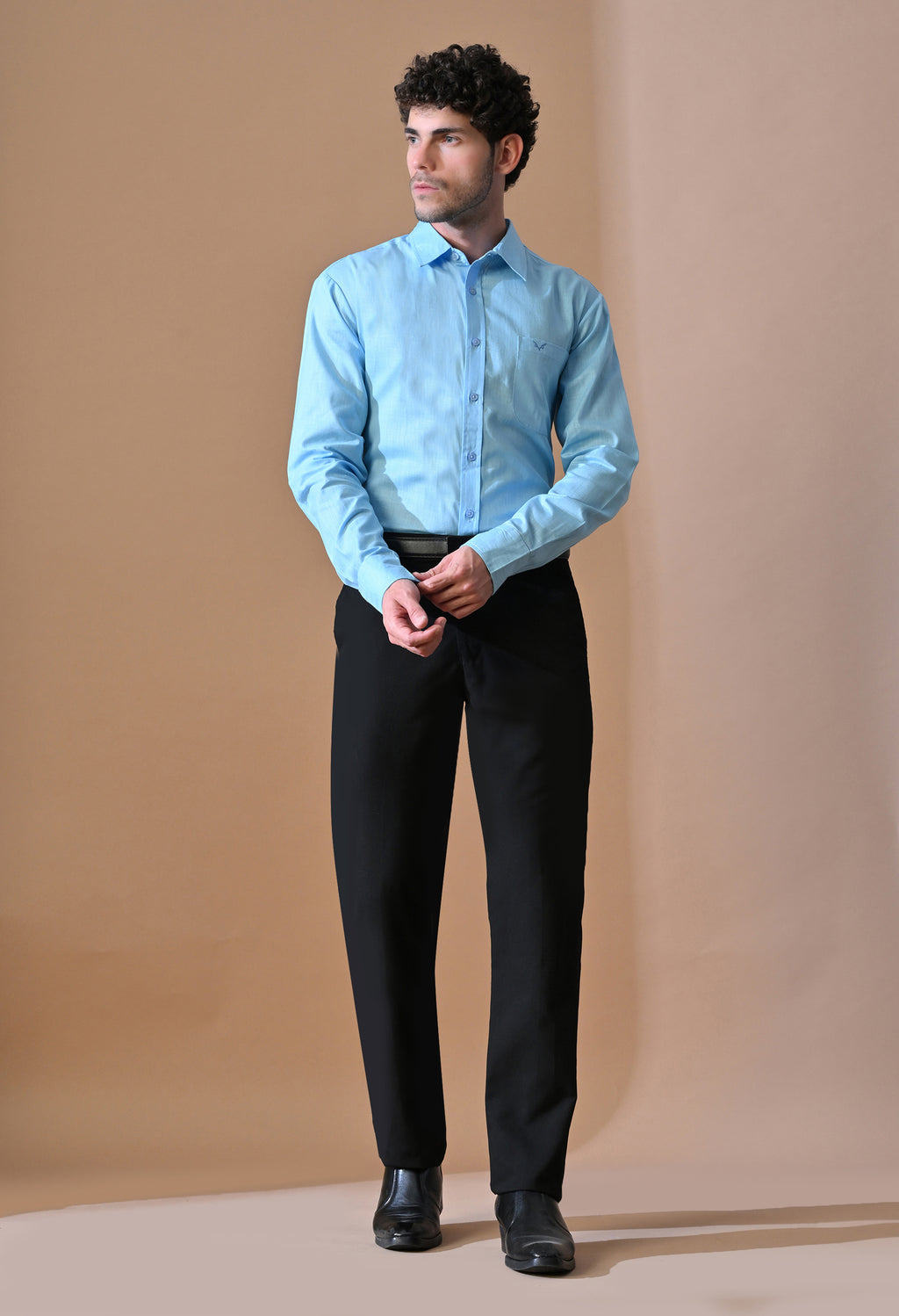 Men’s Slim-Fit Sky Blue Formal Shirt