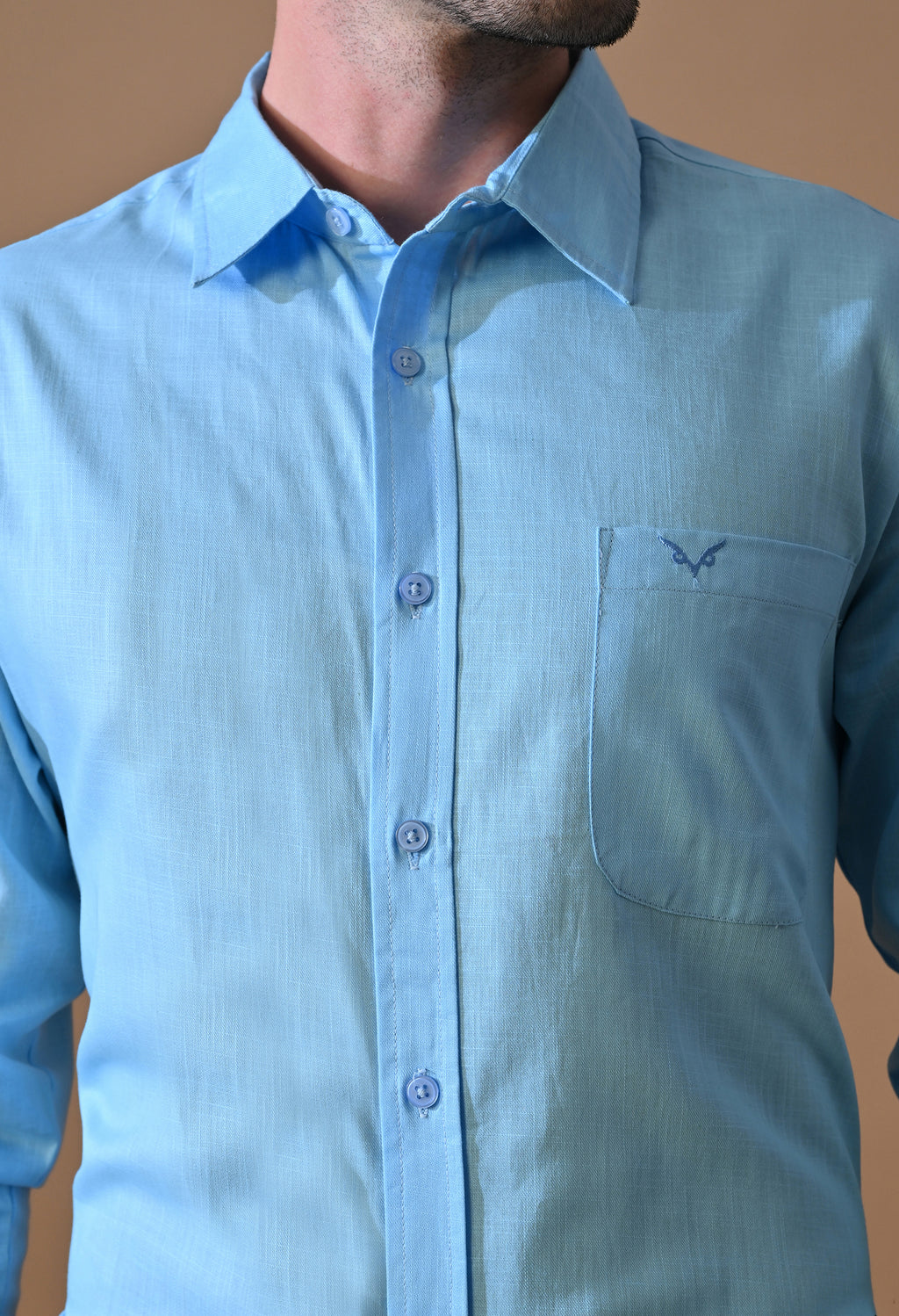 Men’s Slim-Fit Sky Blue Formal Shirt