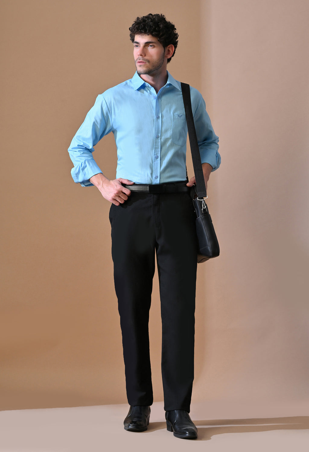Men’s Slim-Fit Sky Blue Formal Shirt