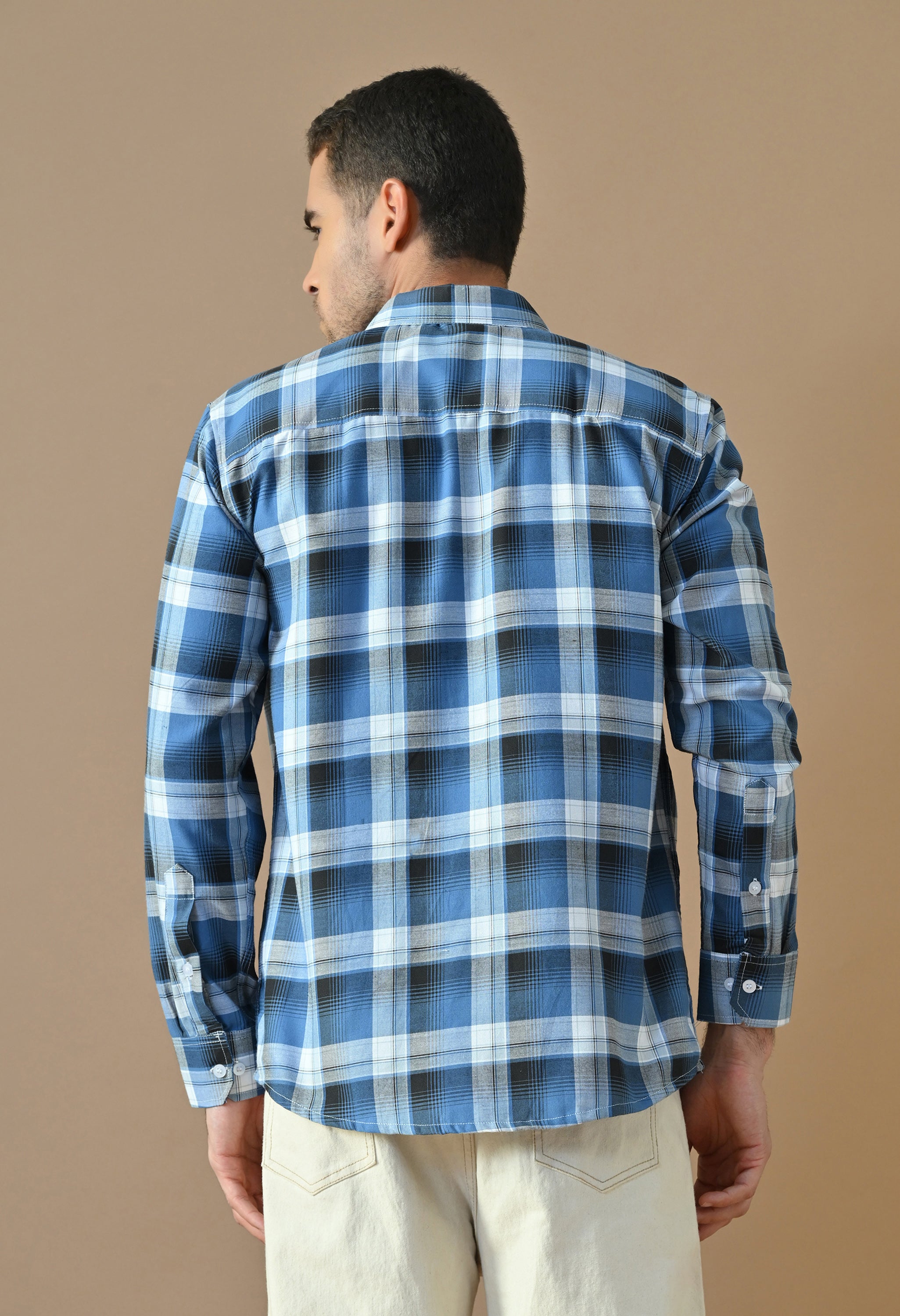 Cobalt Check Button-Up Shirt