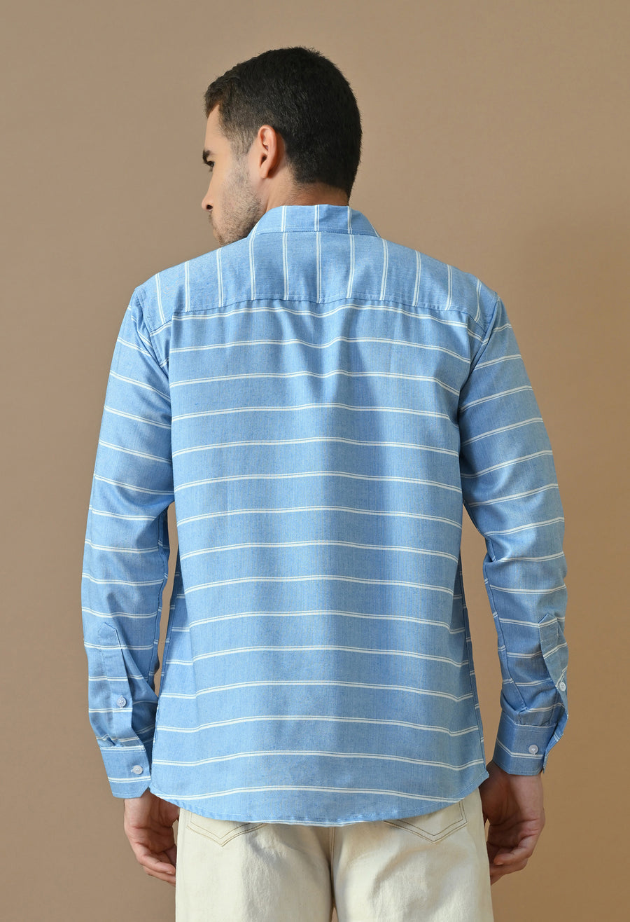 OUTSYN Ocean Blue Stripe Shirt back view