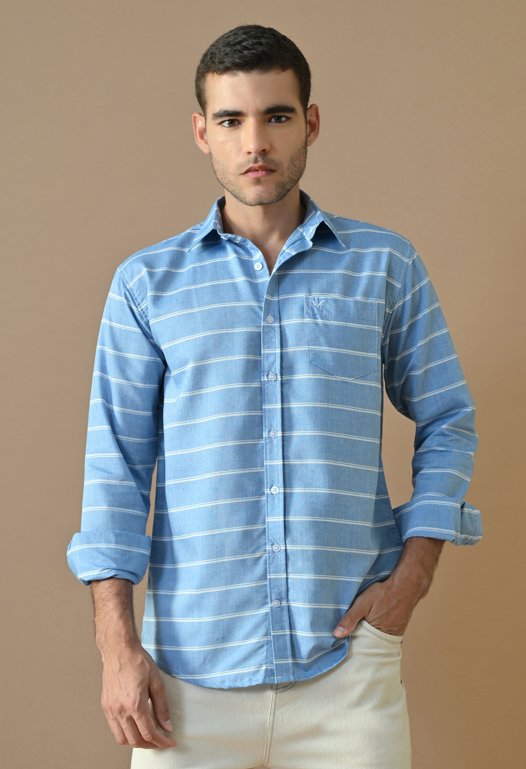 Skyline Stripe Premium Blue Shirt