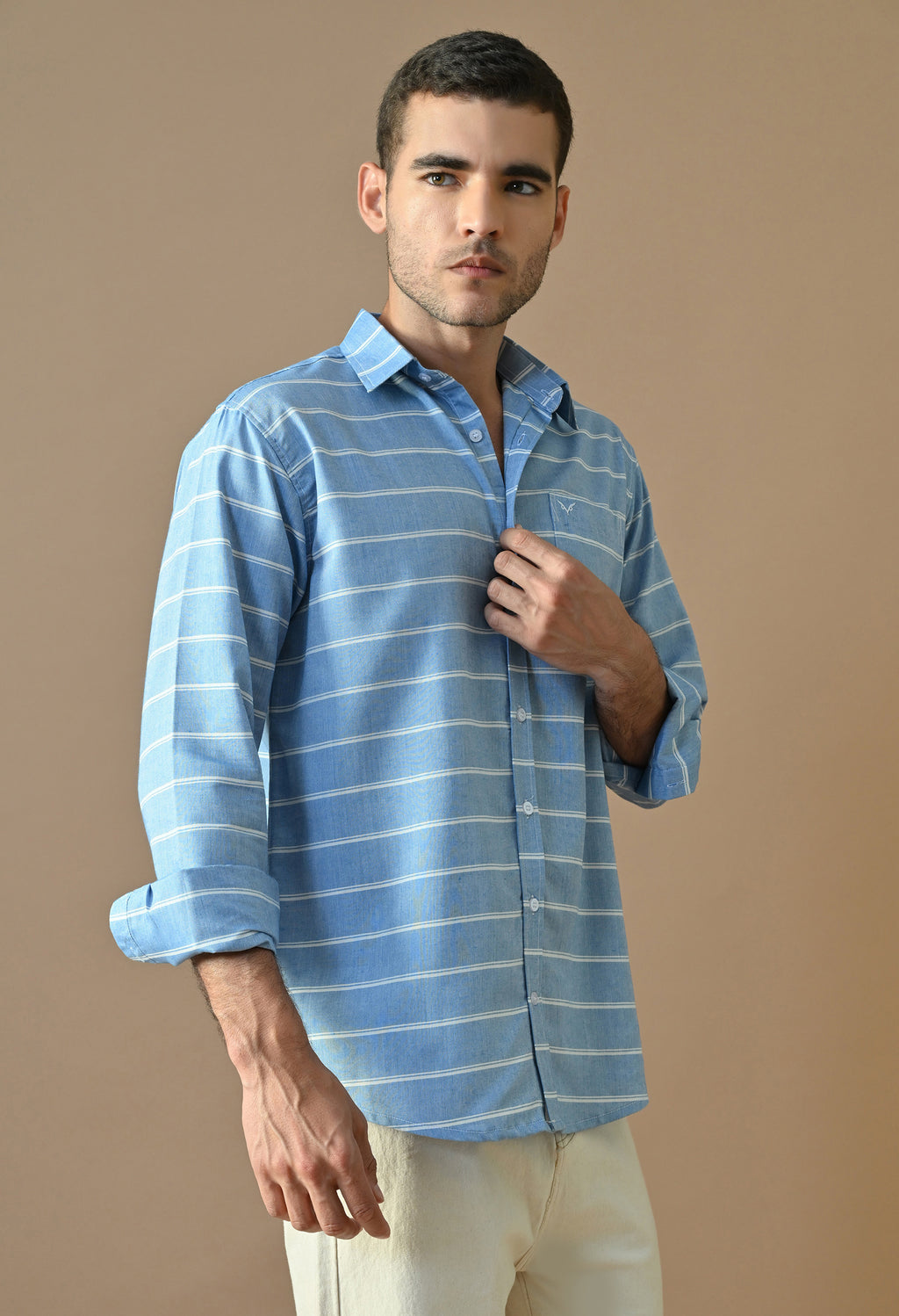 Skyline Stripe Premium Blue Shirt