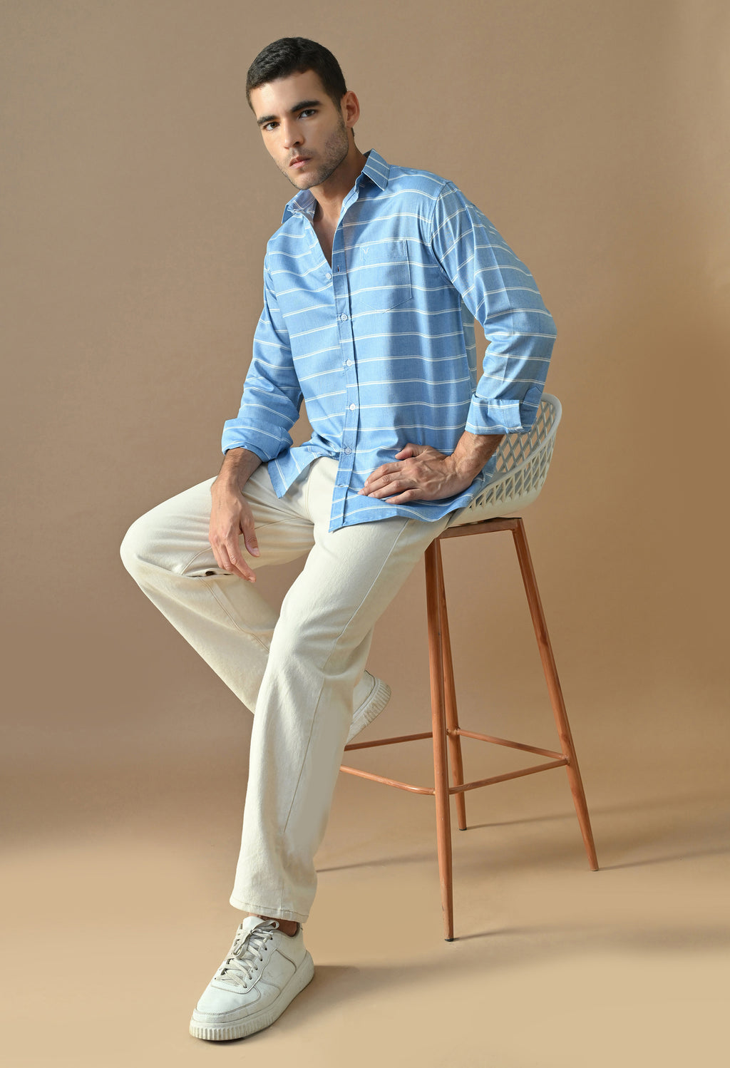 Skyline Stripe Premium Blue Shirt