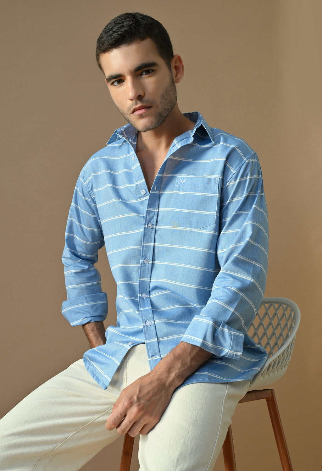 Skyline Stripe Premium Blue Shirt