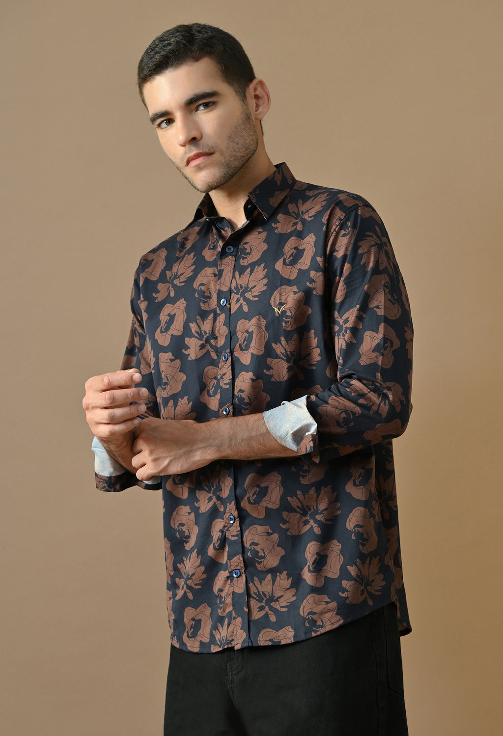 Midnight Bloom Printed Shirt