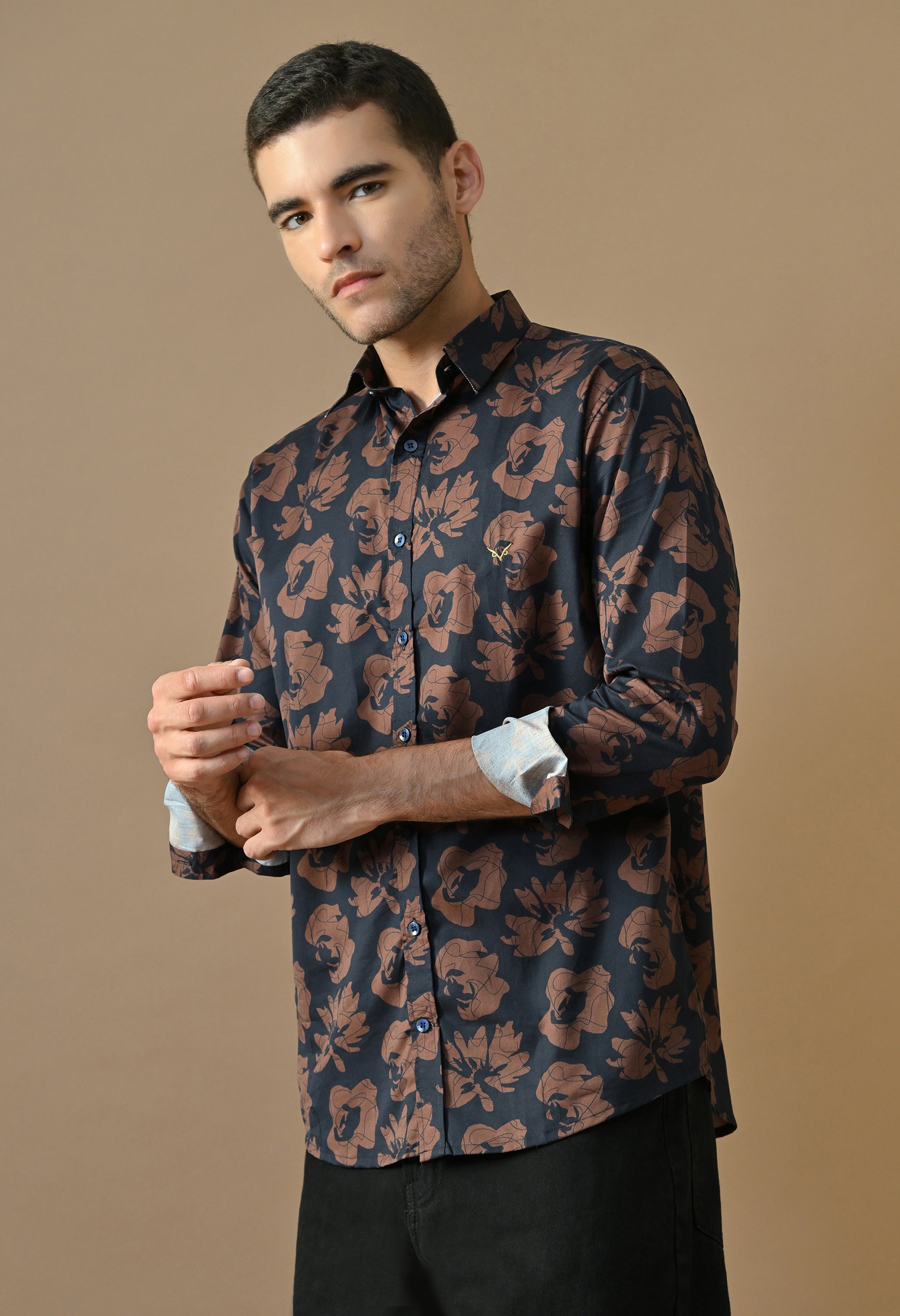 Midnight Bloom Printed Shirt