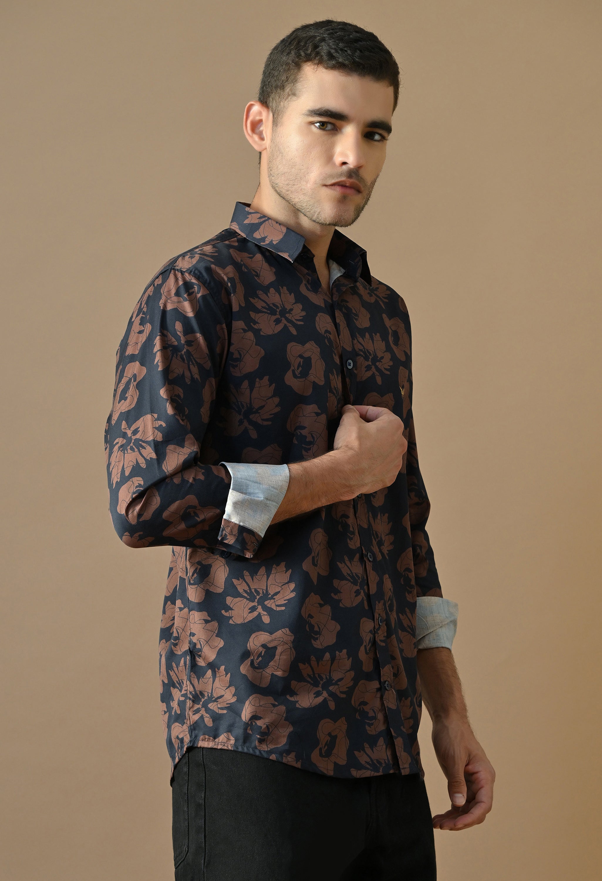 Midnight Bloom Printed Shirt