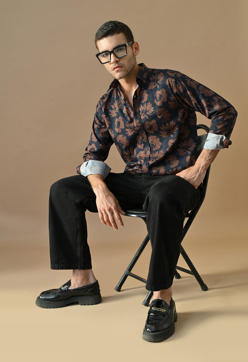 Midnight Bloom Printed Shirt
