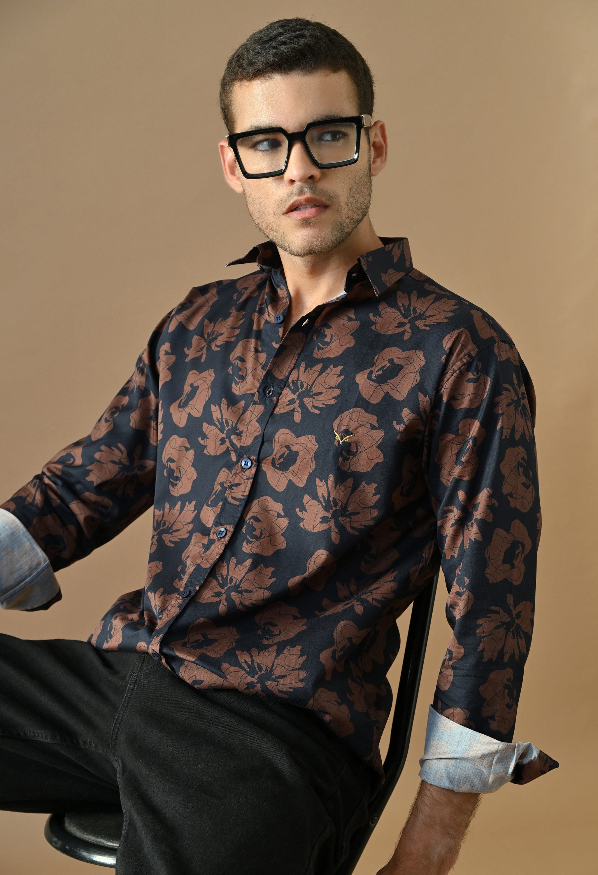 Midnight Bloom Printed Shirt