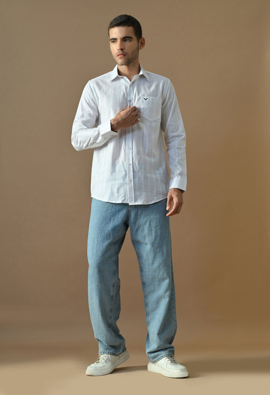 White Driftwood Stripe Shirt