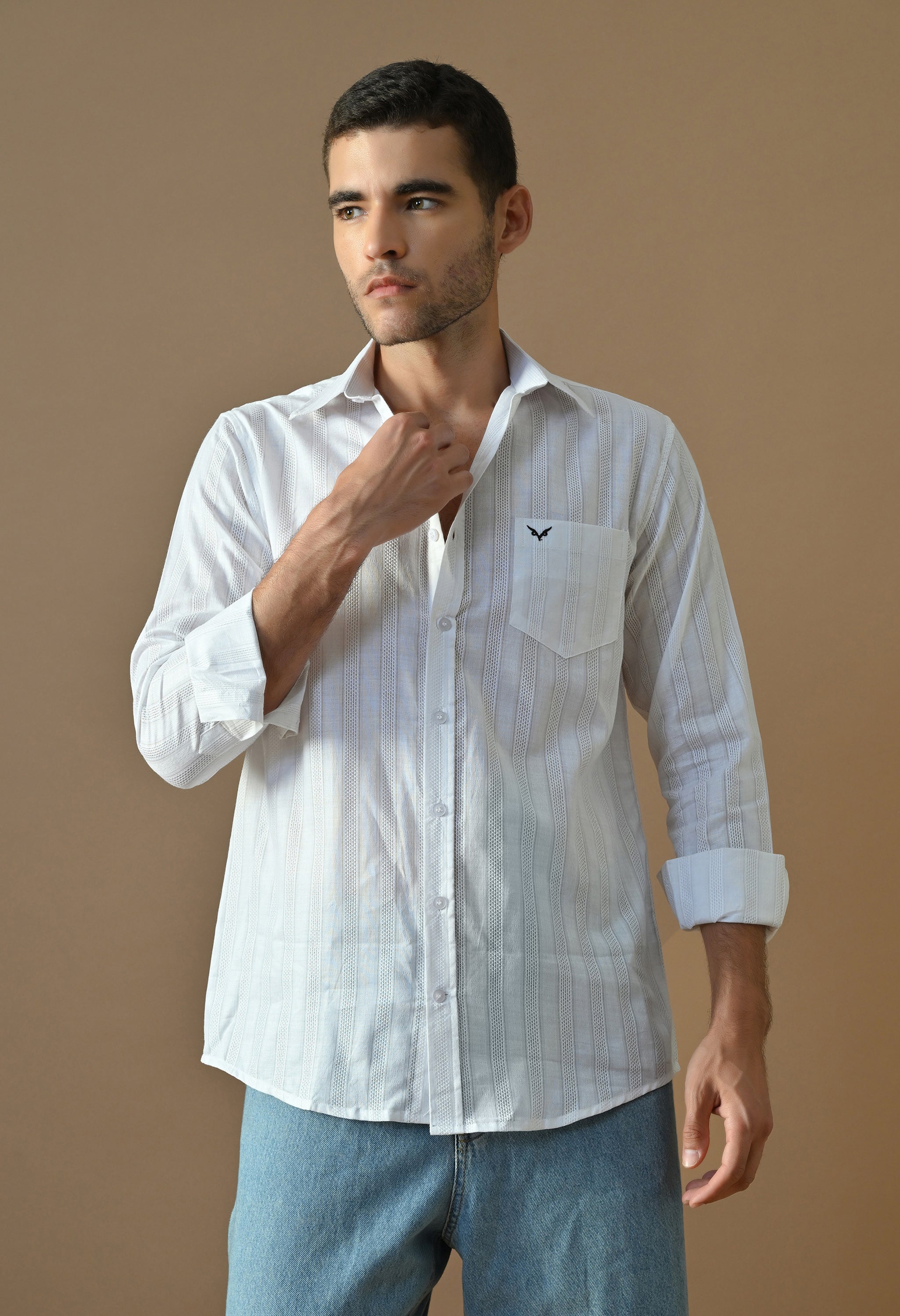 White Driftwood Stripe Shirt