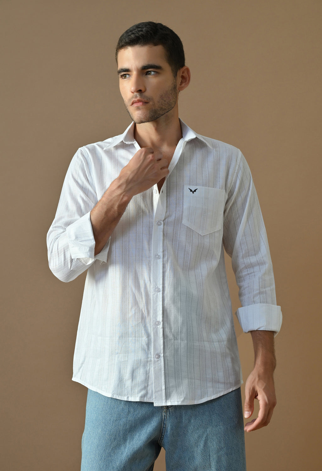 White Luxe Stripe Shirt