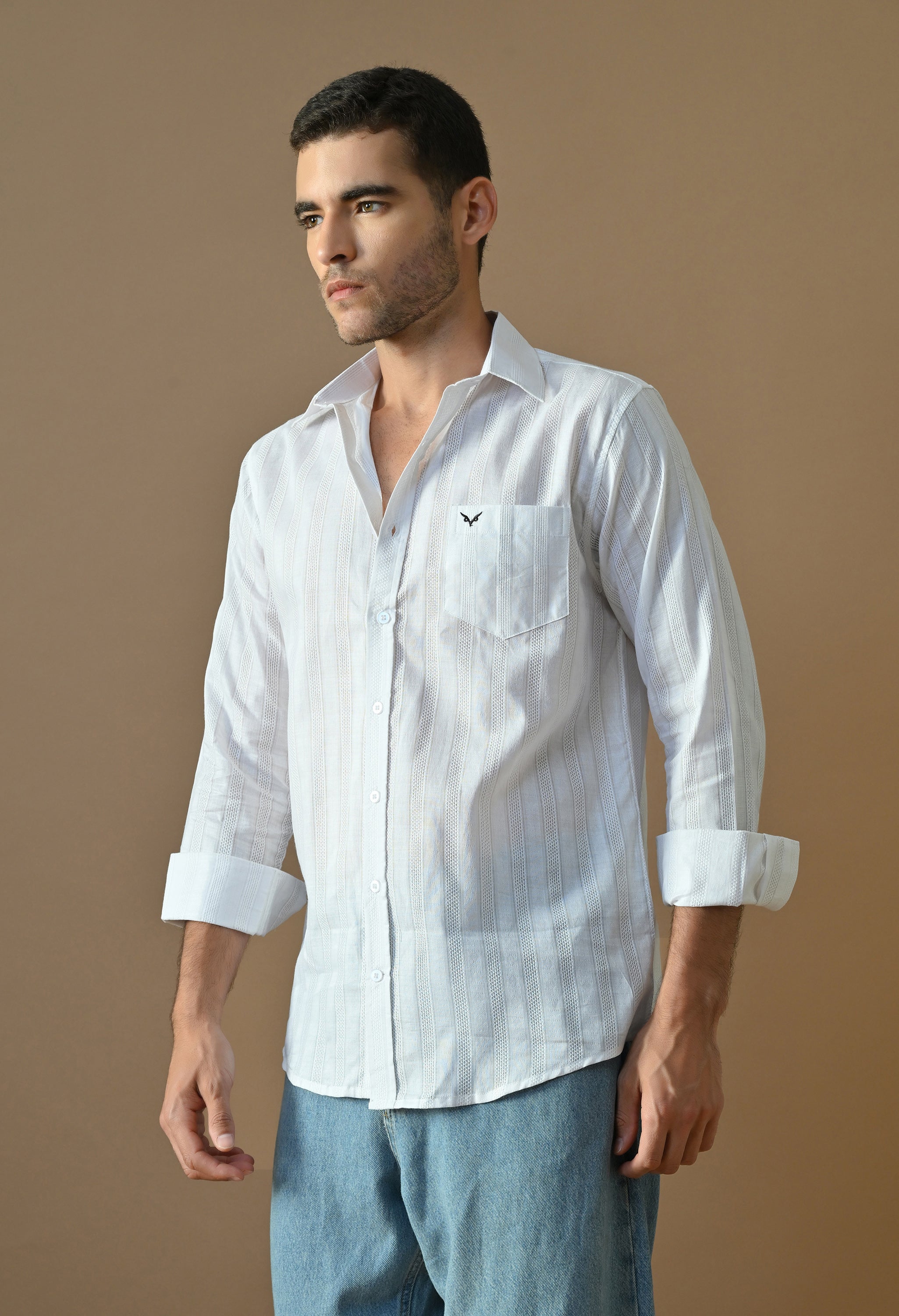 White Driftwood Stripe Shirt