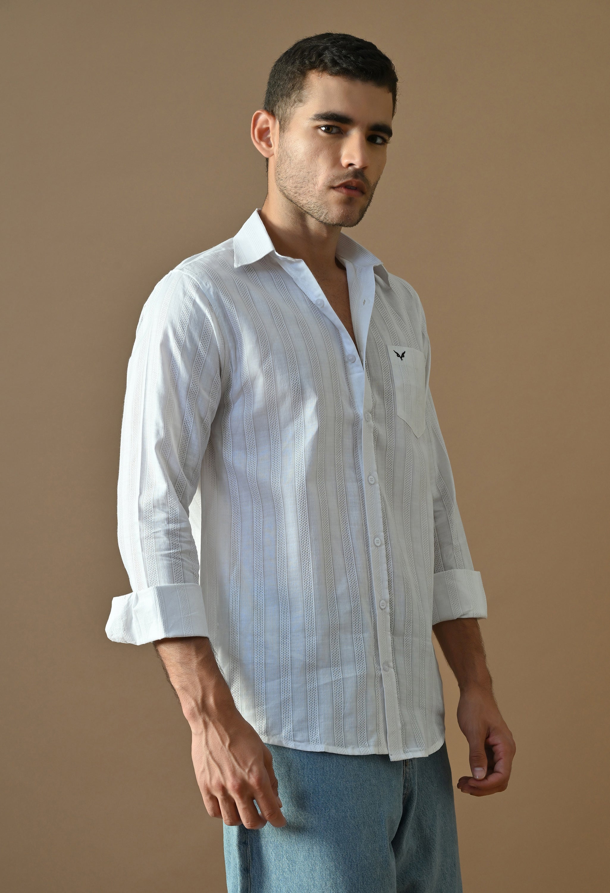 White Driftwood Stripe Shirt