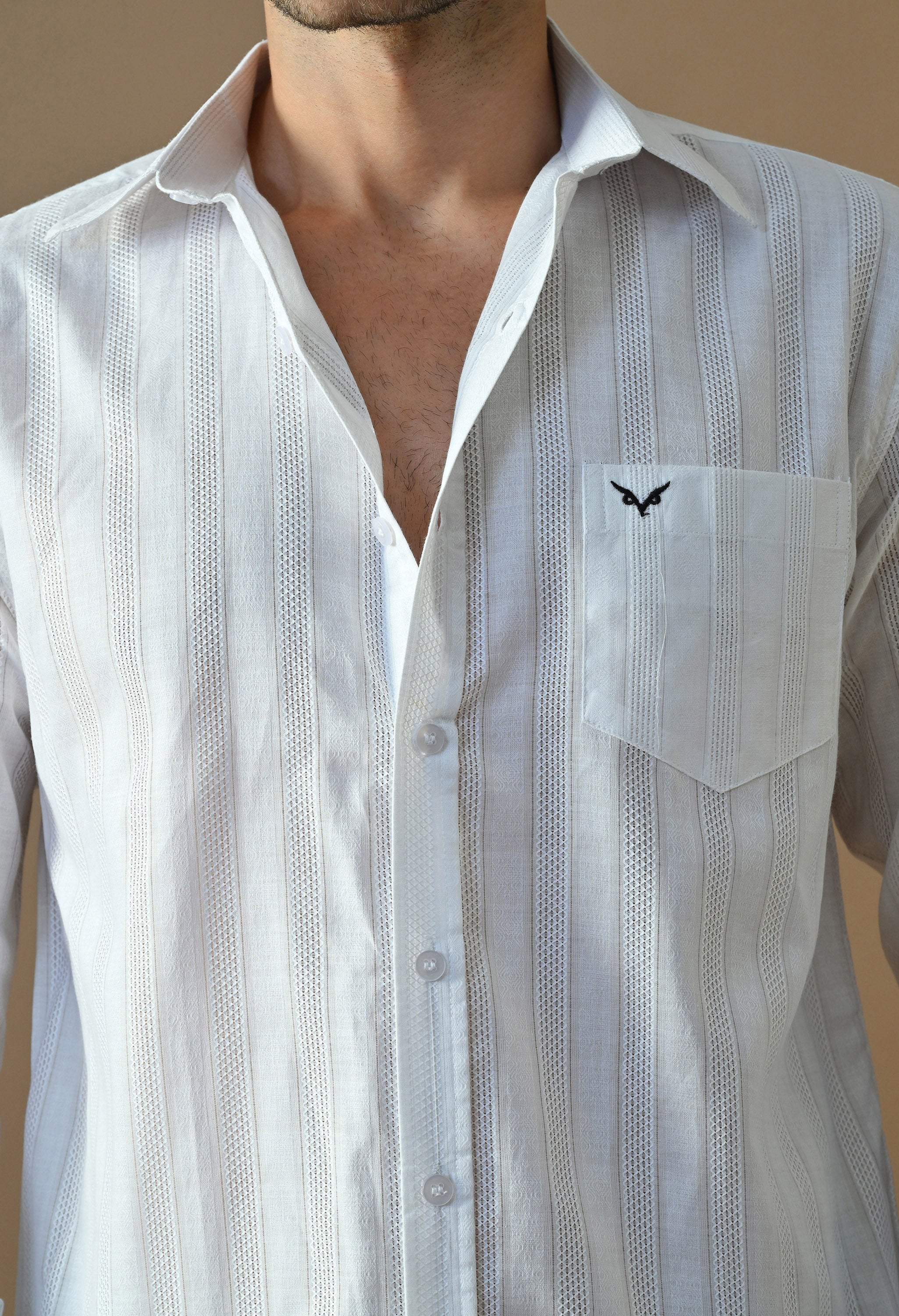 White Luxe Stripe Shirt