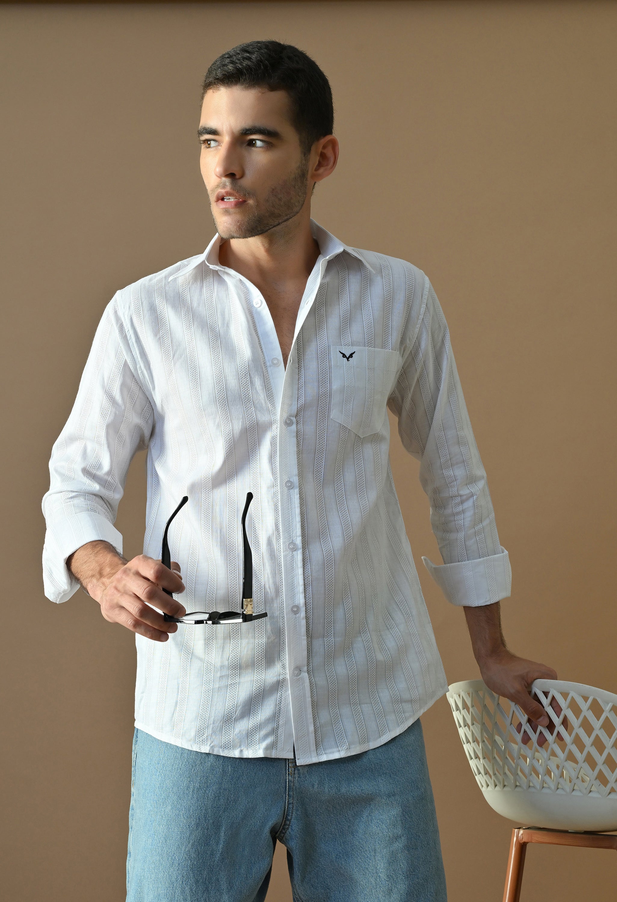 White Luxe Stripe Shirt