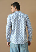 Blue Pixel Checkerboard Shirt