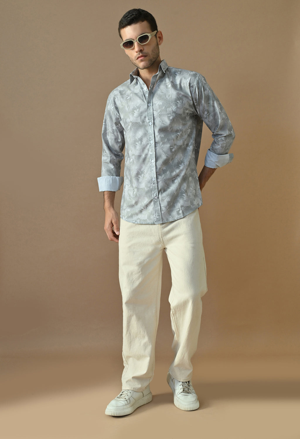 Slate Bloom Print Shirt