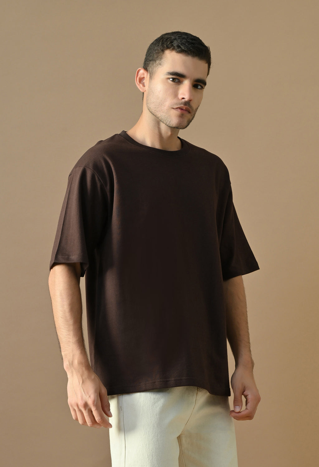 Premium Cotton Oversized T-Shirt in Chocolate Brown
