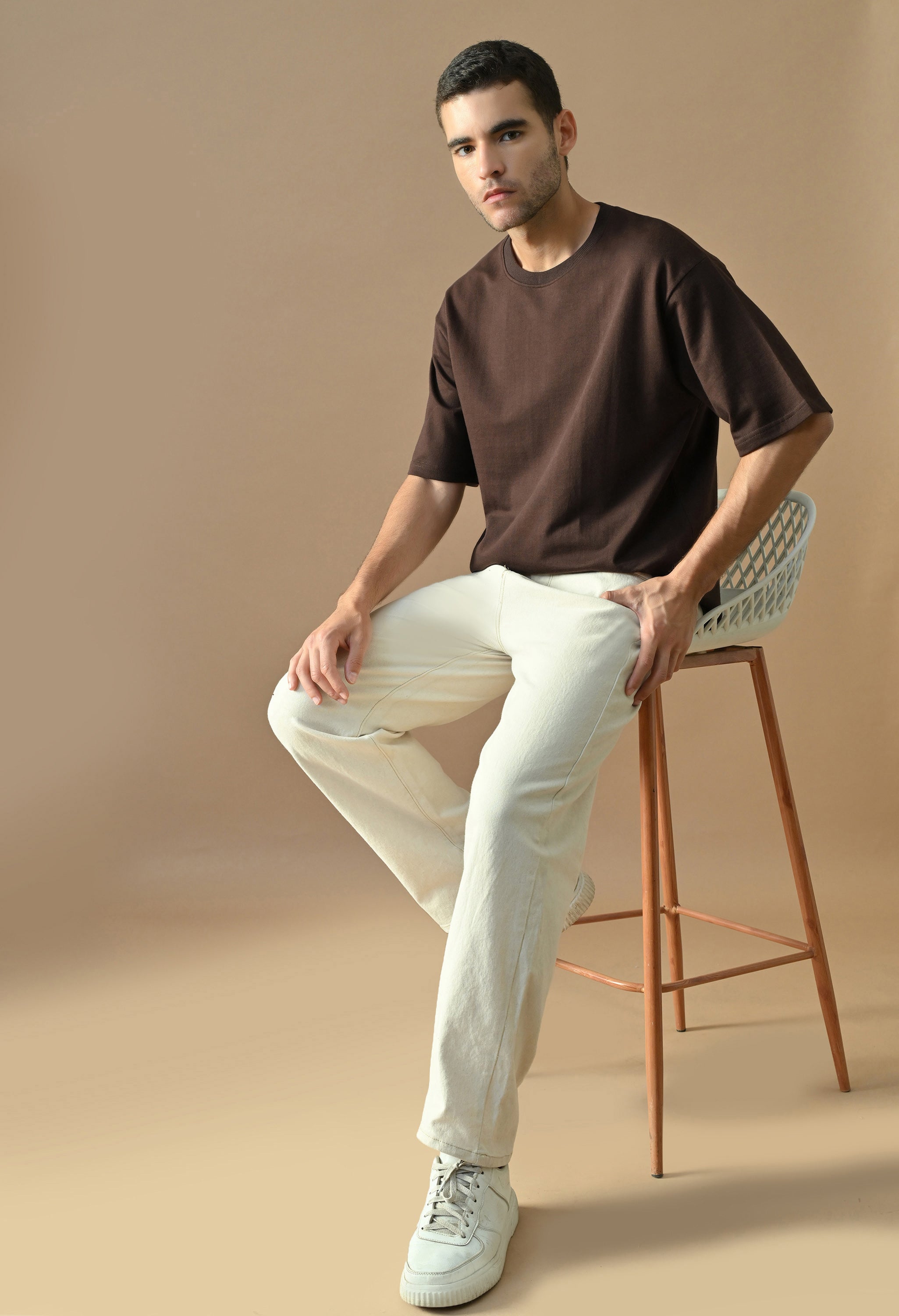 Premium Cotton Oversized T-Shirt in Chocolate Brown