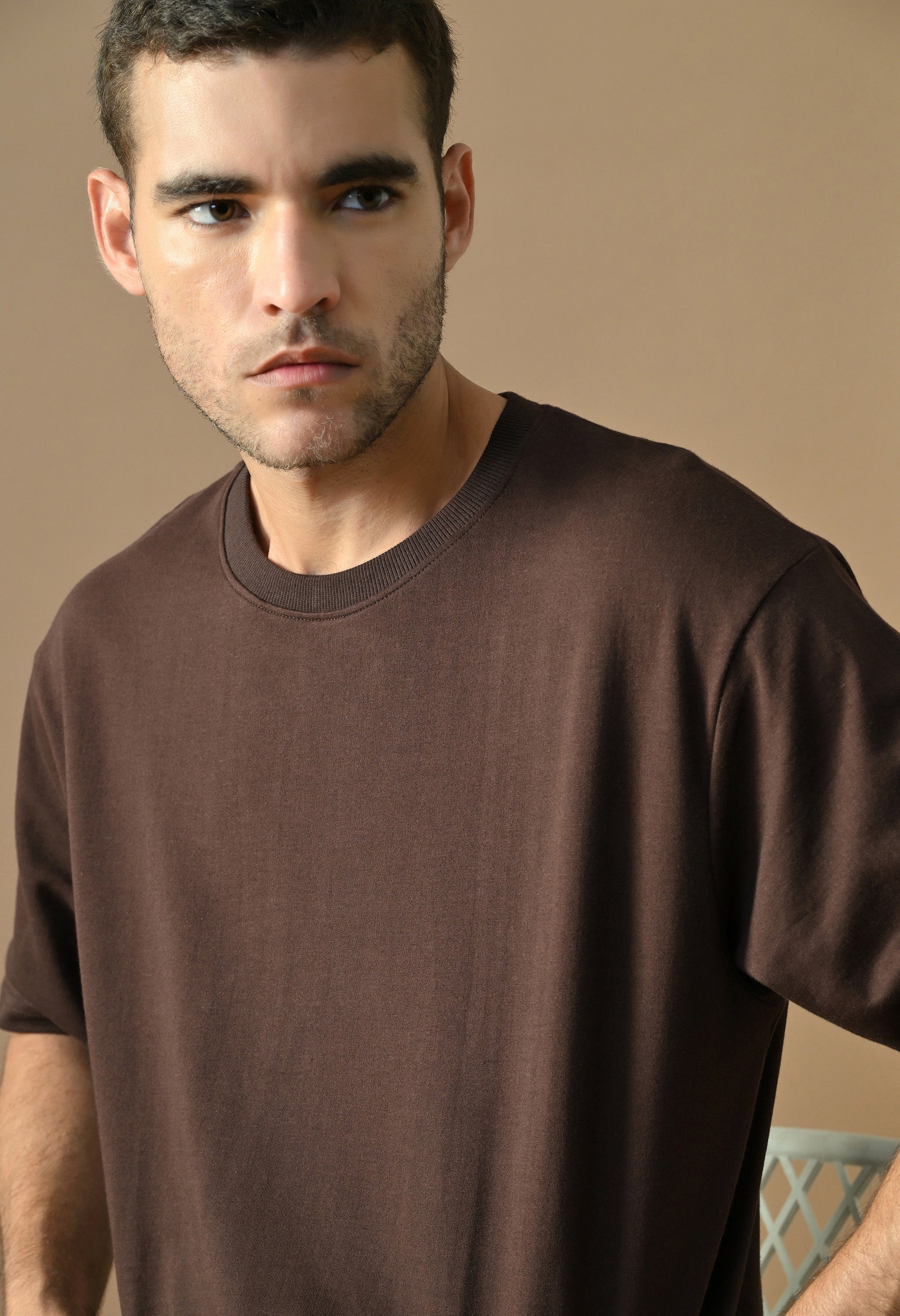 Premium Cotton Oversized T-Shirt in Chocolate Brown