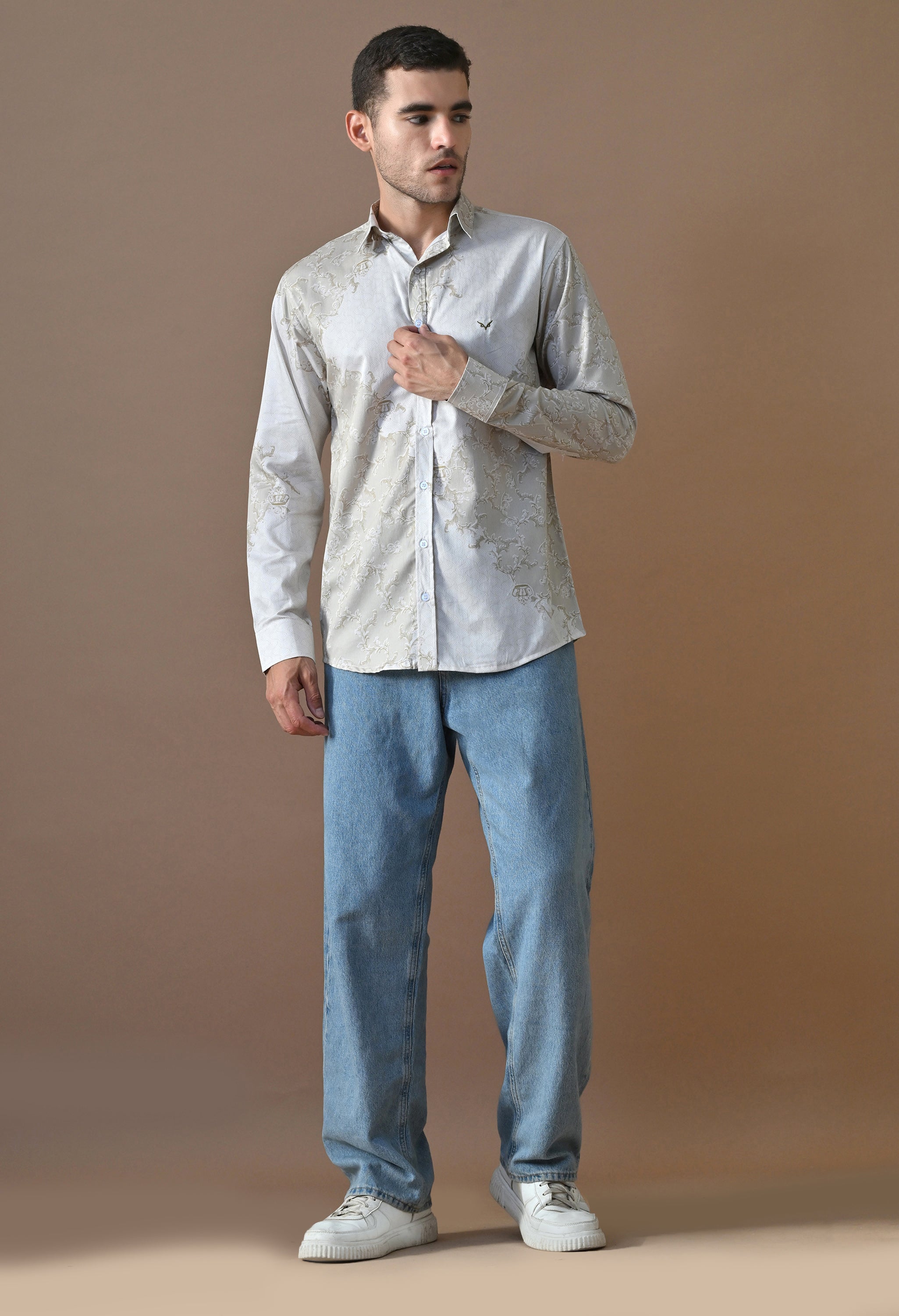 Champagne Baroque Button-Down