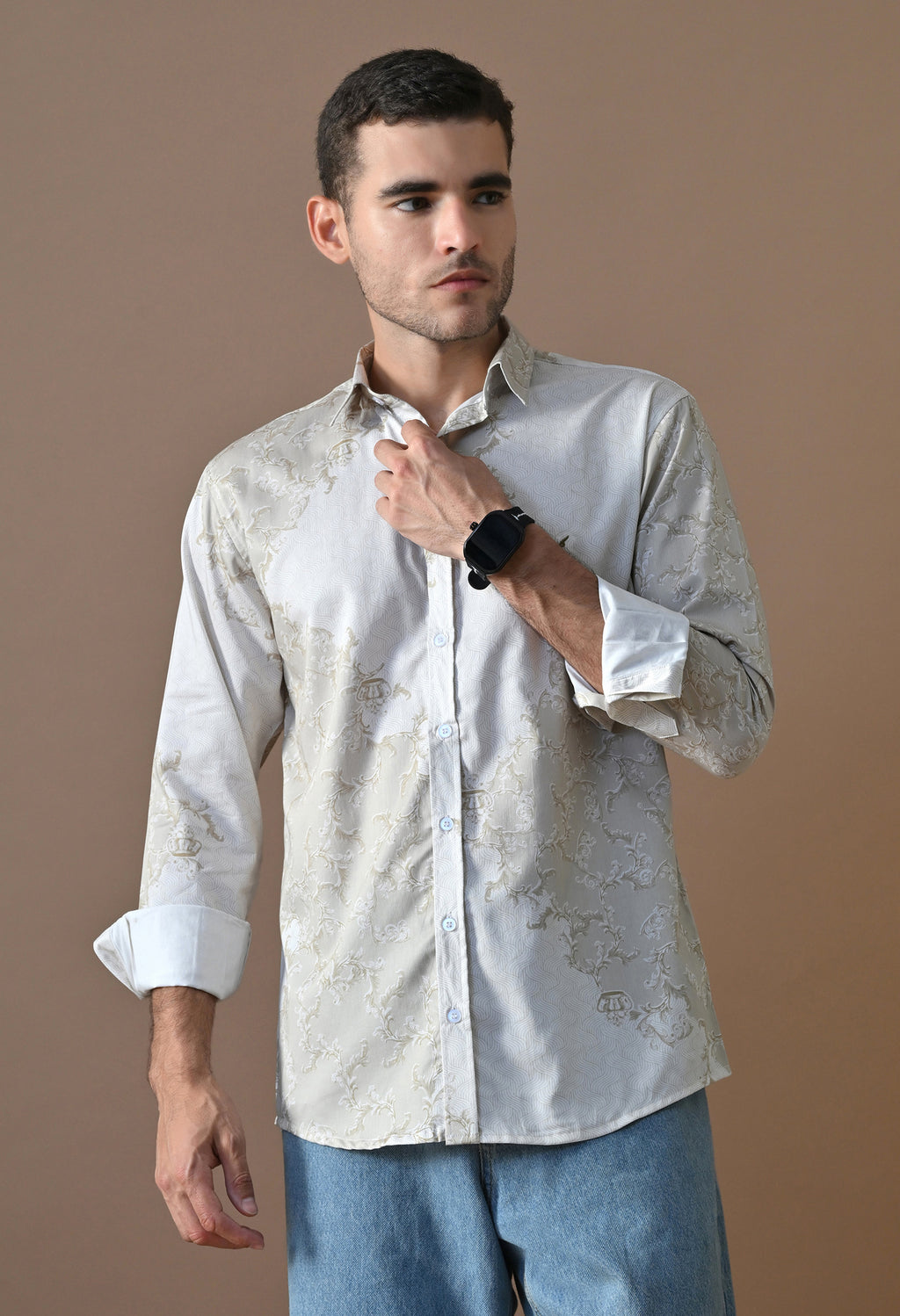 Champagne Baroque Button-Down