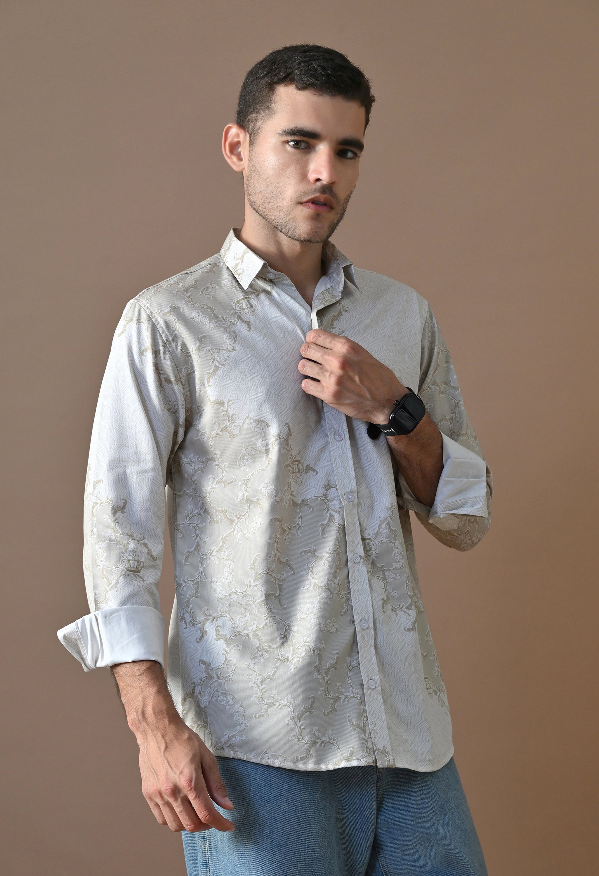 Champagne Baroque Button-Down