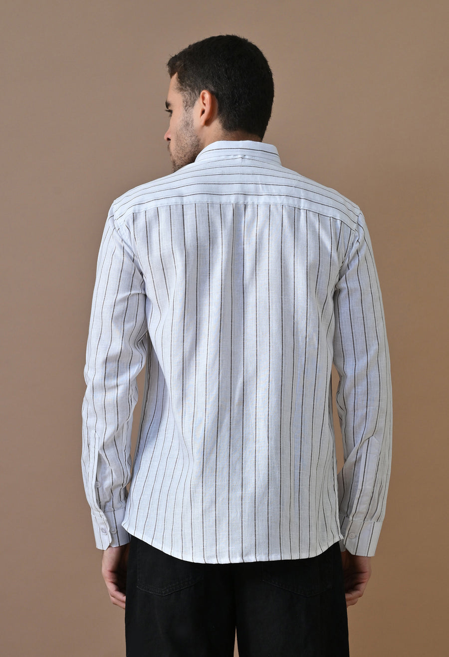 OUTSYN Classic Stripe White Shirt back view
